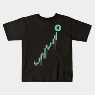 Vintage Stock Chart Ethereum ETH Coin To The Moon Trading Hodl Crypto Token Cryptocurrency Blockchain Wallet Birthday Gift For Men Women Kids Kids T-Shirt